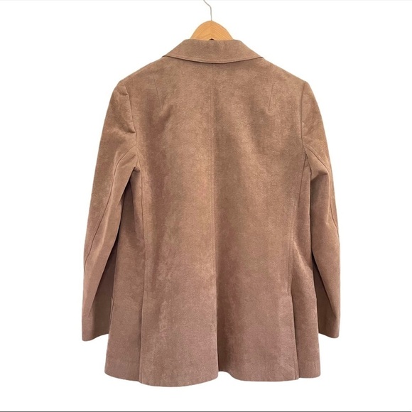 Vintage Abe Schrader Ultra Suede Peak Lapel Button Front Blazer Jacket Tan Small - Picture 2 of 16